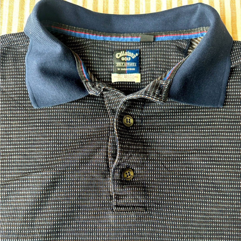VTG Callaway by Nordstrom Golf Polo Men’s Shirt Two Ply Cotton Made In Italy XL
